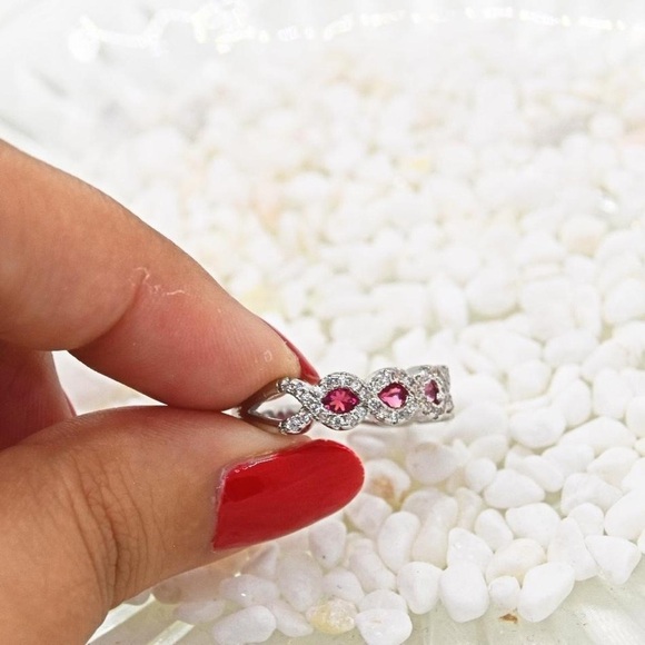 Garnet Rhinestone Cocktail Ring - Picture 4 of 6